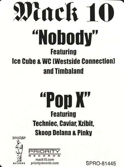 Mack 10 - Nobody / Pop X (12", Promo)