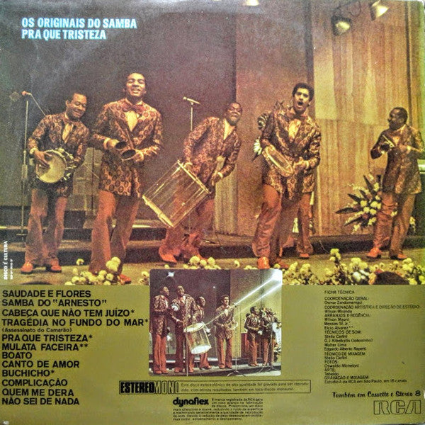 Os Originais Do Samba - Pra Que Tristeza (LP, Album)