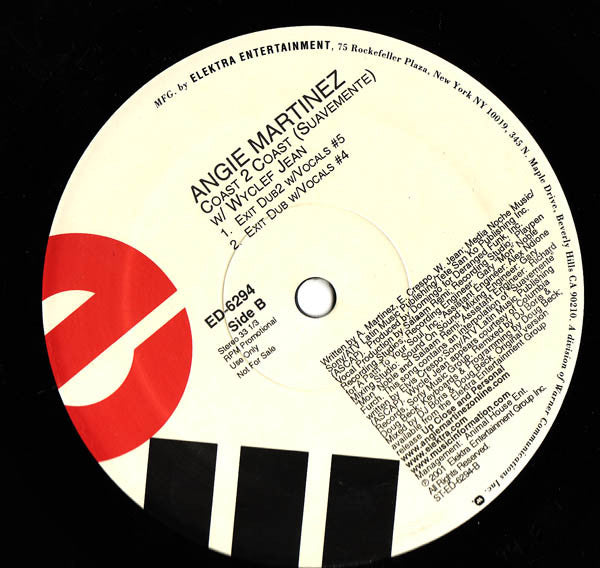 Angie Martinez W/ Wyclef Jean : Coast 2 Coast (Suavemente) (12", Promo)