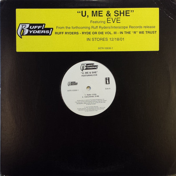 Ruff Ryders : U, Me & She (12", Single, Promo)