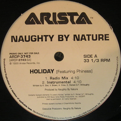 Naughty By Nature Featuring Phiness - Holiday (12", Promo)
