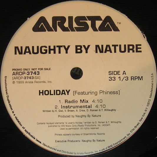 Naughty By Nature Featuring Phiness - Holiday (12", Promo)