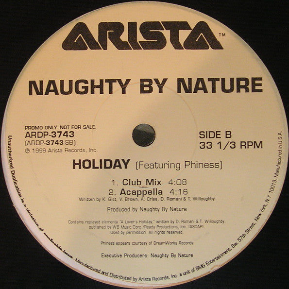 Naughty By Nature Featuring Phiness - Holiday (12", Promo)