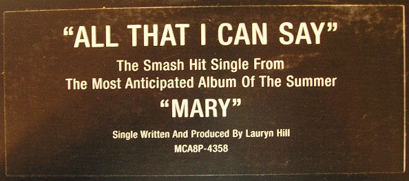 Mary J. Blige : All That I Can Say (12", Promo)