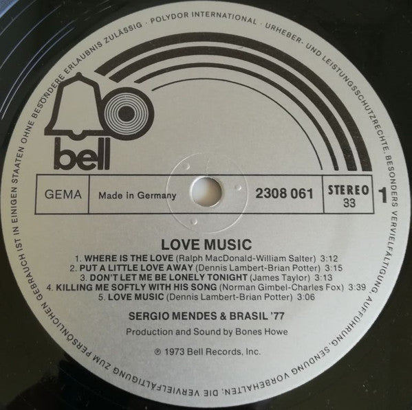 Sergio Mendes & Brasil '77* - Love Music (LP, Album)