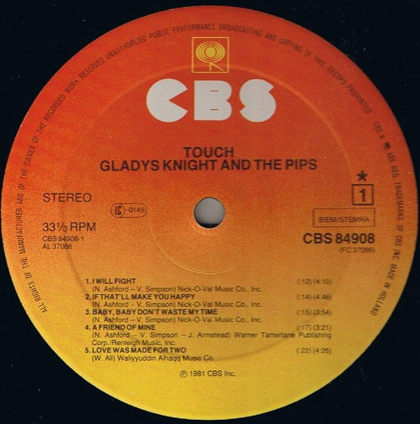 Gladys Knight And The Pips : Touch (LP, Album)