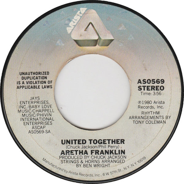 Aretha Franklin : United Together / Take Me With You (7", Single)