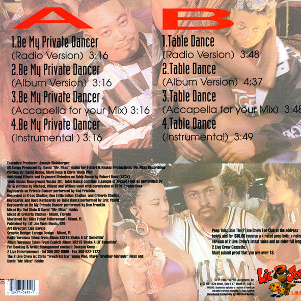 The 2 Live Crew - Be My Private Dancer / Table Dance (12")