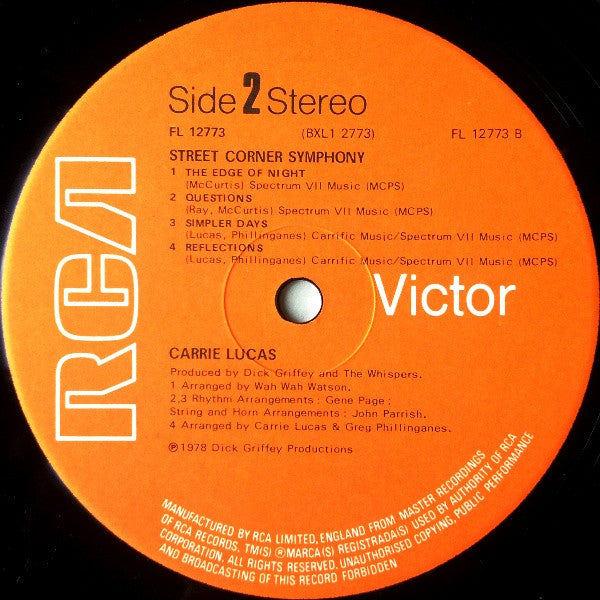 Carrie Lucas : Street Corner Symphony (LP, Album)