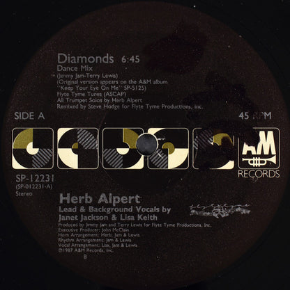 Herb Alpert : Diamonds (12", Single, B -)