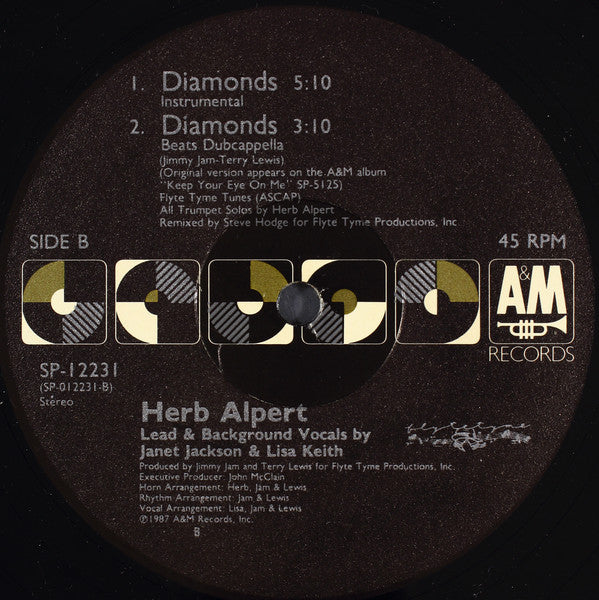 Herb Alpert : Diamonds (12", Single, B -)