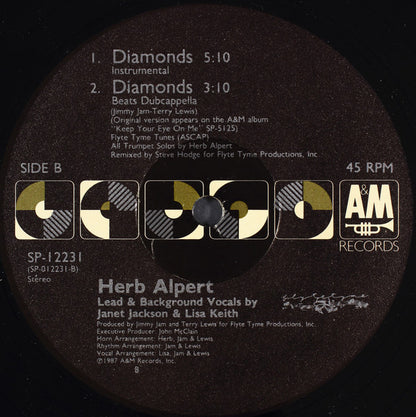 Herb Alpert : Diamonds (12", Single, B -)
