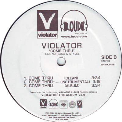 Violator (3) : Livin In Da City / Come Thru (12", Promo)