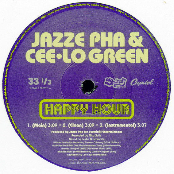 Jazze Pha & Cee-Lo Green* : Happy Hour (12")