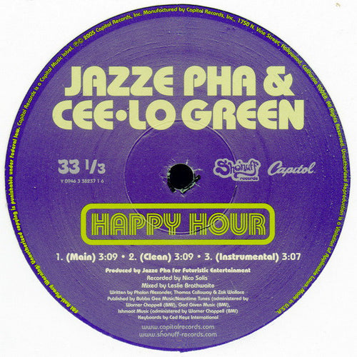Jazze Pha & Cee-Lo Green* : Happy Hour (12")