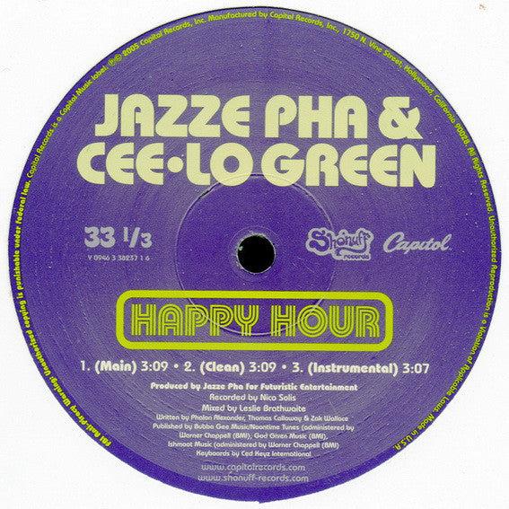 Jazze Pha & Cee-Lo Green* : Happy Hour (12")