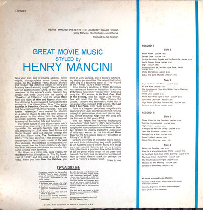 Henry Mancini, His Orchestra And Chorus* - Henry Mancini Presents The Academy Award Songs (2xLP, Album, RE, Gat)
