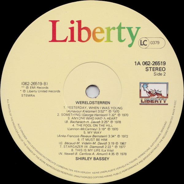 Shirley Bassey - Onvergetelijke Hits (LP, Comp)