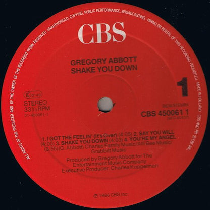 Gregory Abbott : Shake You Down (LP, Album)