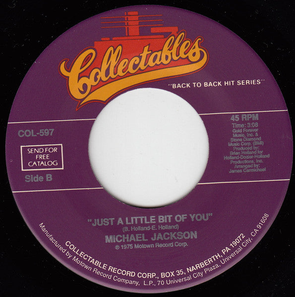 Michael Jackson : We're Almost There / Just A Little Bit Of You (7", Single, RE)