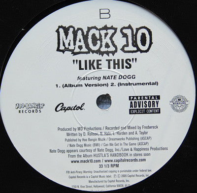 Mack 10 Featuring Nate Dogg - Like This (12")