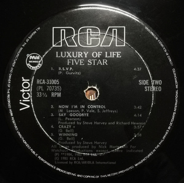 Five Star : Luxury Of Life (LP, Album)