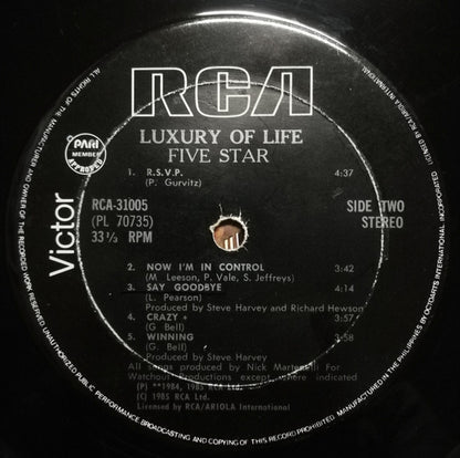 Five Star : Luxury Of Life (LP, Album)