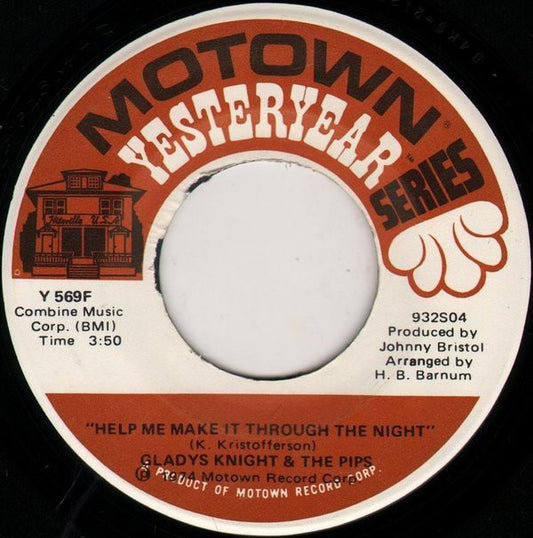 Gladys Knight And The Pips : Help Me Make It Through The Night (7", Single, RE)