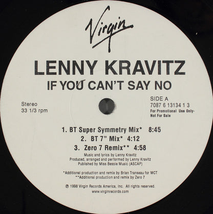 Lenny Kravitz : If You Can't Say No (12", Promo)