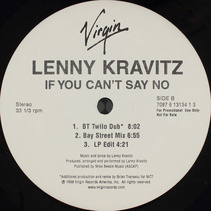 Lenny Kravitz : If You Can't Say No (12", Promo)