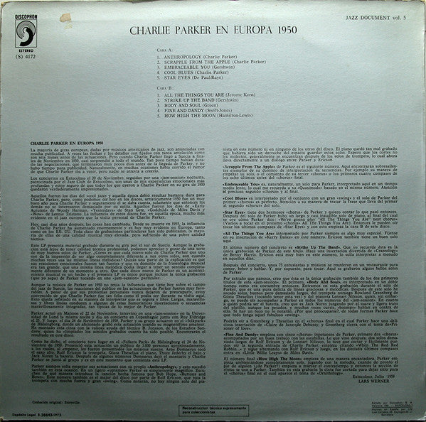 Charlie Parker - Charlie Parker En Europa 1950 (LP, Album)