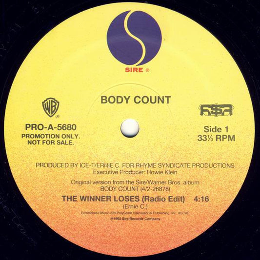 Body Count / Ice-T - The Winner Loses / Fly By (12", Promo)