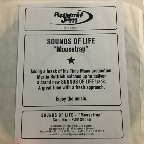 Sounds Of Life - Mousetrap (12", Promo, W/Lbl)