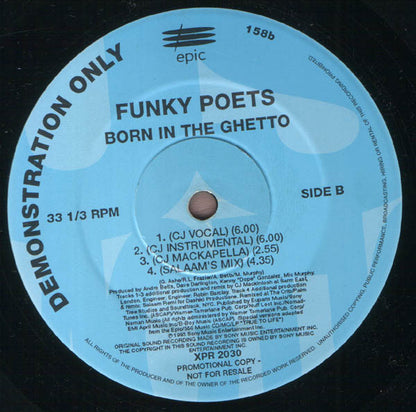 Funky Poets - Born In The Ghetto (12", Promo)
