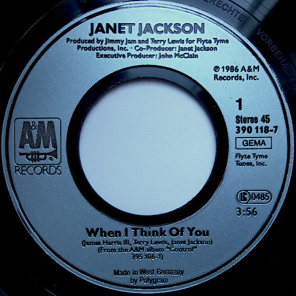 Janet Jackson : When I Think Of You (7", Single)