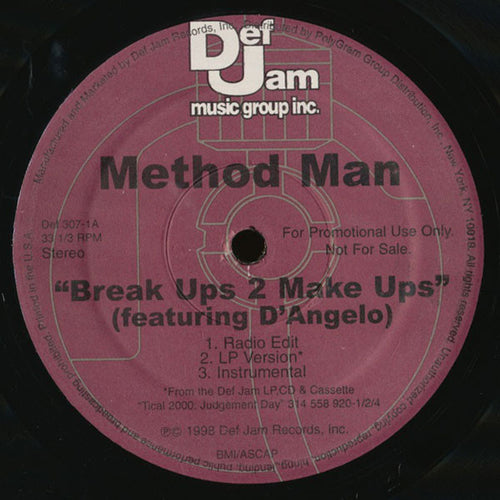 Method Man : Break Ups 2 Make Ups (12", Promo)