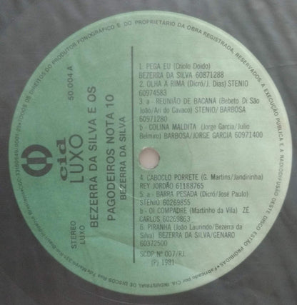 Bezerra Da Silva - Bezerra Da Silva E Os Pagodeiros Nota 10 (LP, Comp)