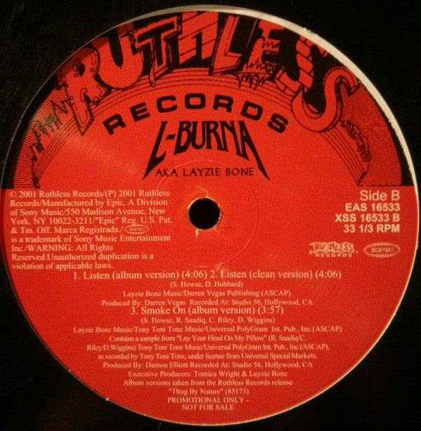 L-Burna - Connectin´The Plots / Listen / Smoke On (12", Promo)