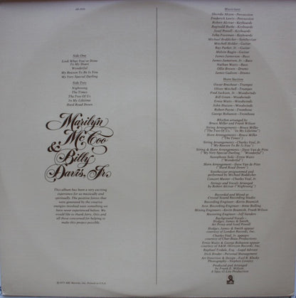Marilyn McCoo & Billy Davis, Jr.* : The Two Of Us (LP, Album)