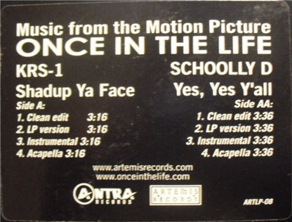 KRS-One / Schoolly D : Shadup Ya Face / Yes, Yes Y'all (12")