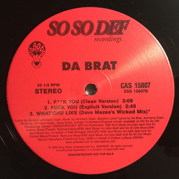 Da Brat : We Ready / Fuck You (12", Promo)