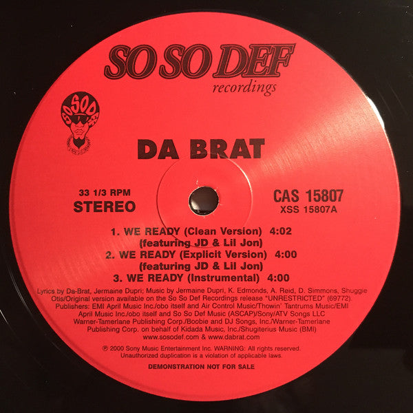 Da Brat : We Ready / Fuck You (12", Promo)
