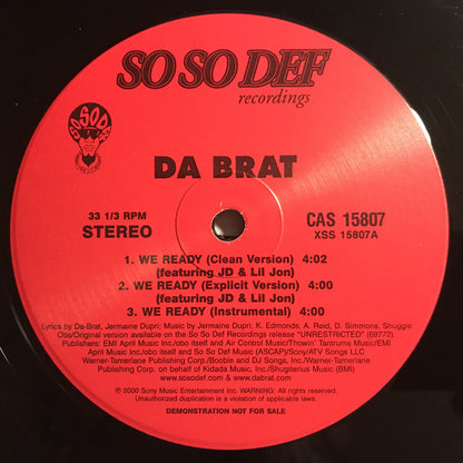 Da Brat : We Ready / Fuck You (12", Promo)