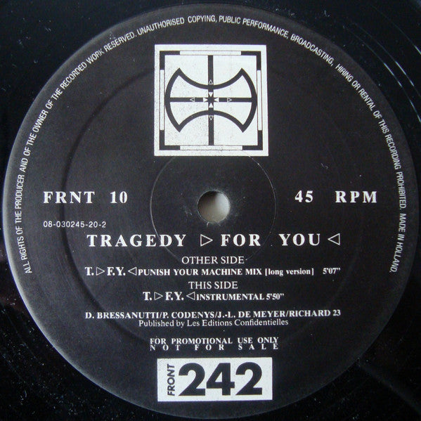 Front 242 - Tragedy >For You< (12", Promo)