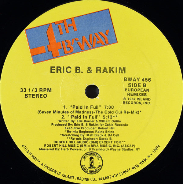 Eric B. & Rakim - Move The Crowd / Paid In Full (12")
