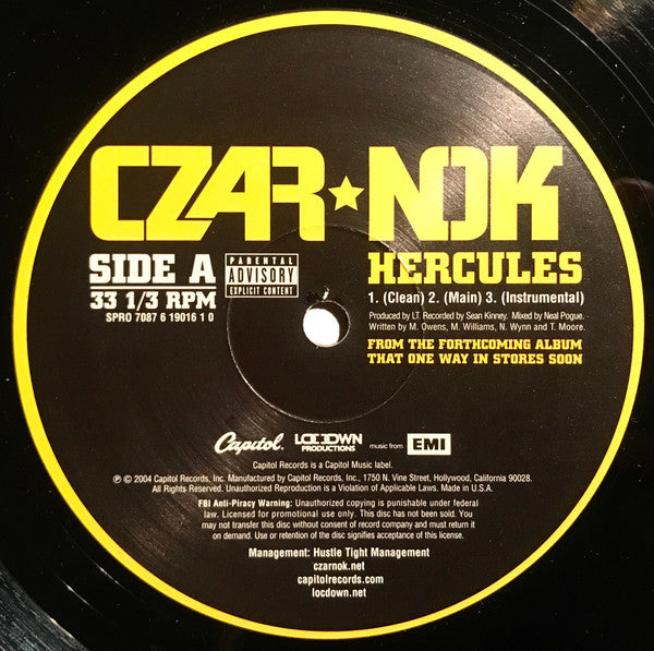 Czar-Nok : Hercules / G.A.M.E. (12", Promo)