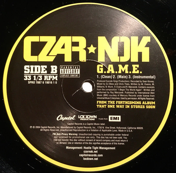Czar-Nok : Hercules / G.A.M.E. (12", Promo)