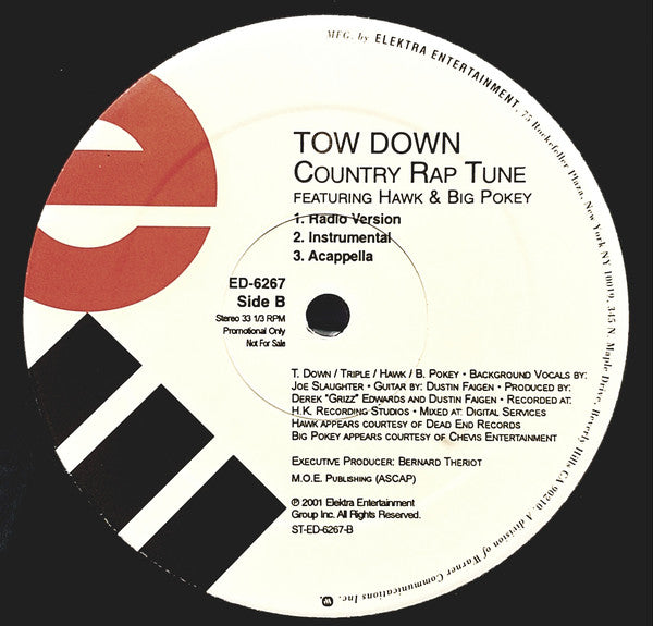 Tow Down - Country Rap Tune (12", Single, Promo)