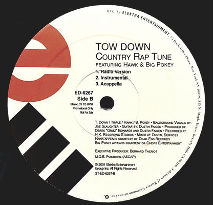 Tow Down - Country Rap Tune (12", Single, Promo)