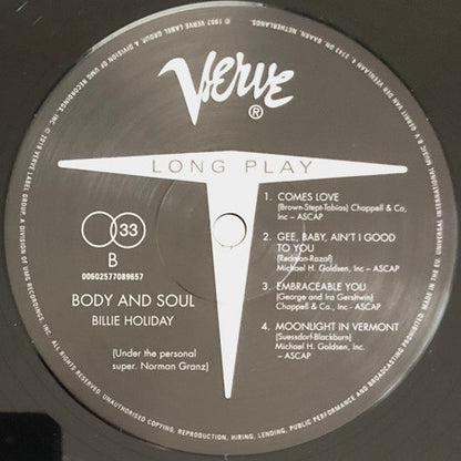Billie Holiday : Body And Soul (LP, Mono, RE)